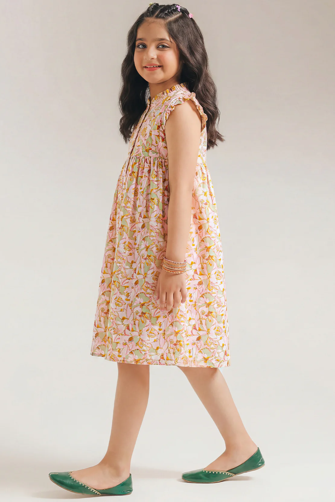 Stitched Printed Cambric Shirt For Kids - Image 3