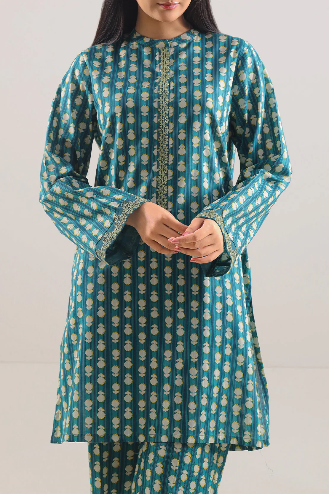 Stitched printed Embroidered Lawn 2 Piece (Shirt/Trouser) - Image 3