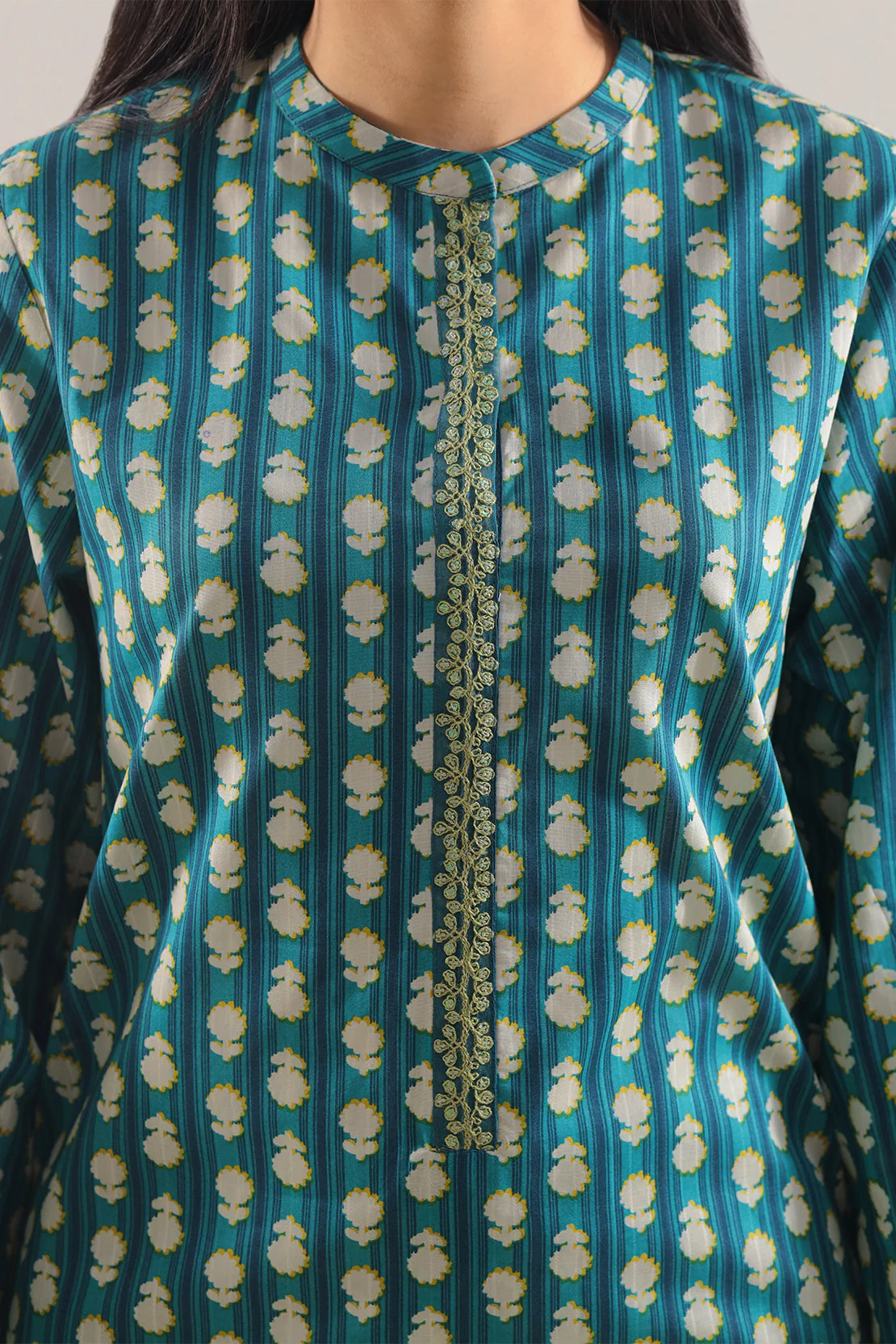 Stitched printed Embroidered Lawn 2 Piece (Shirt/Trouser) - Image 5