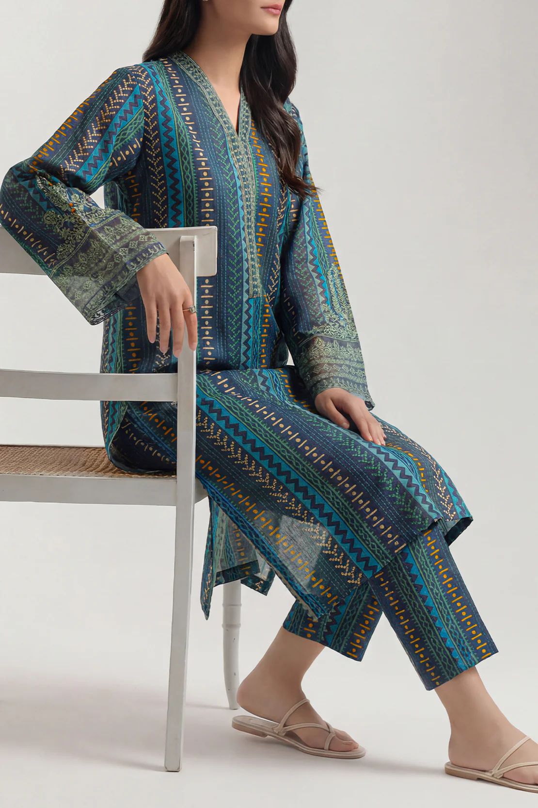 Stitched printed Embroidered Lawn 2 Piece (Shirt/Trouser)