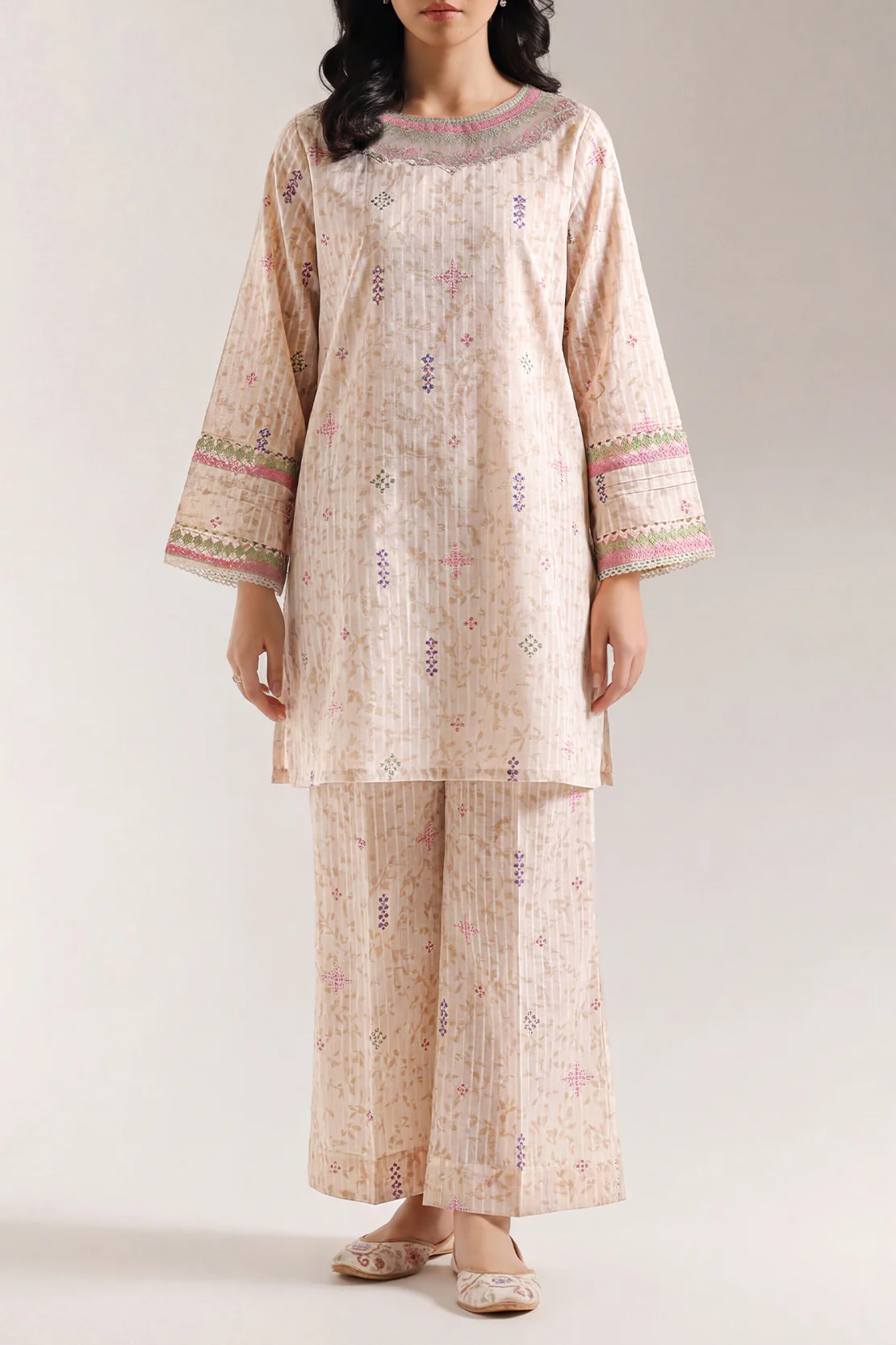 Stitched Printed Embroidered Lawn 2 Piece (Shirt/Trouser)