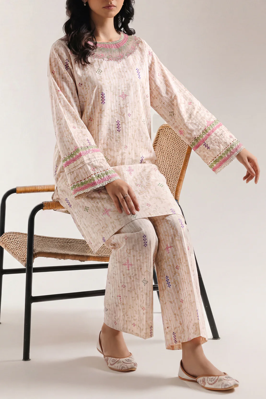 Stitched Printed Embroidered Lawn 2 Piece (Shirt/Trouser) - Image 2