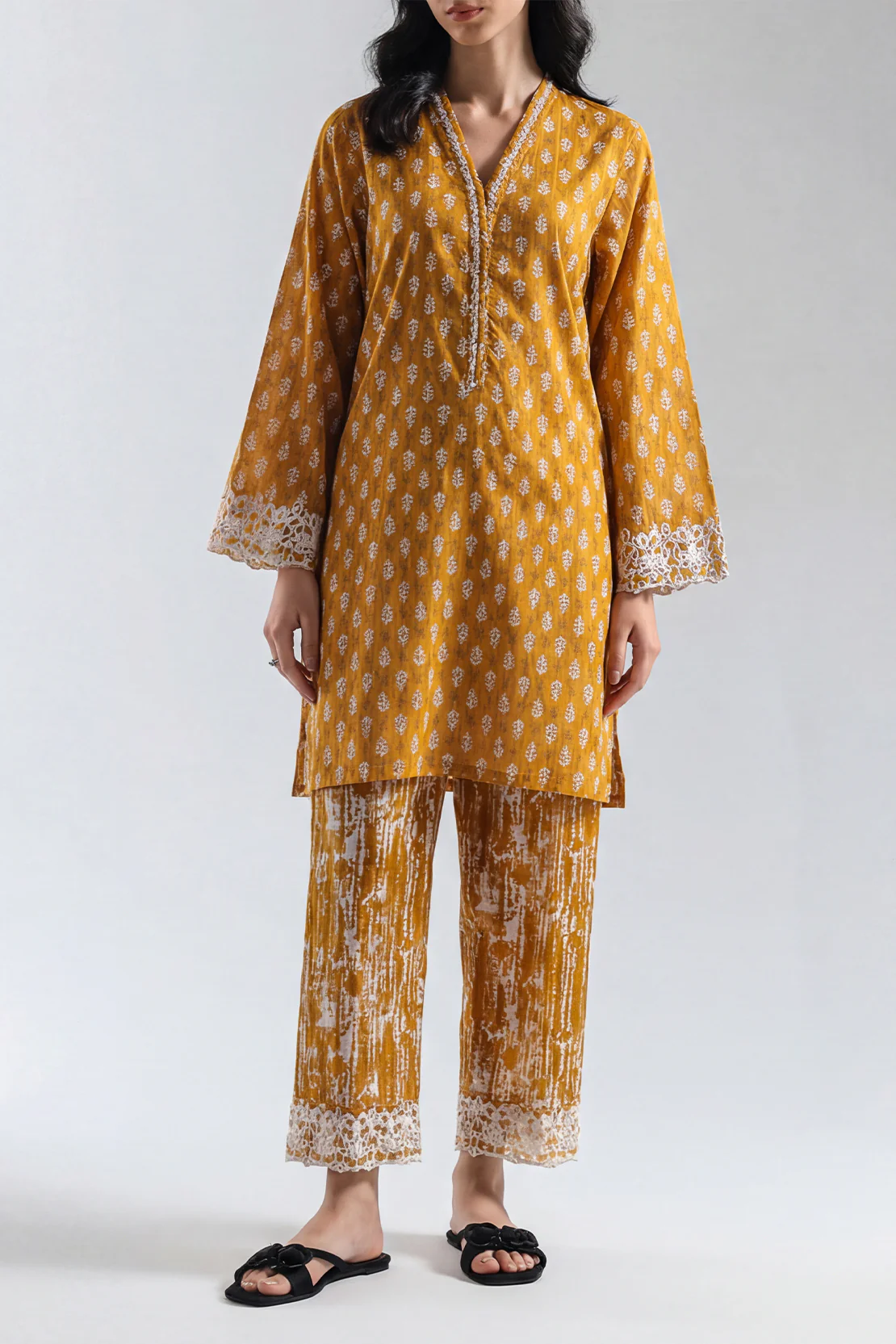 Stitched printed Embroidered Lawn 2 Piece (Shirt/Trouser)