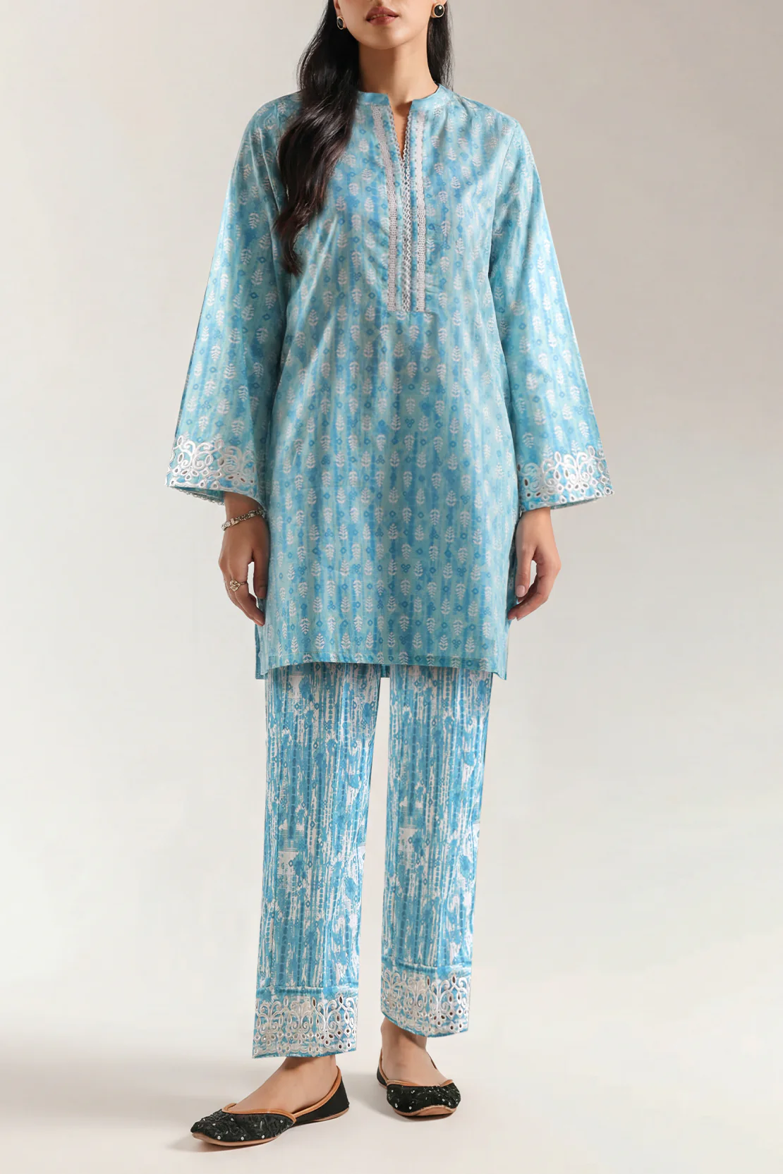 Stitched printed Embroidered Lawn 2 Piece (Shirt/Trouser)