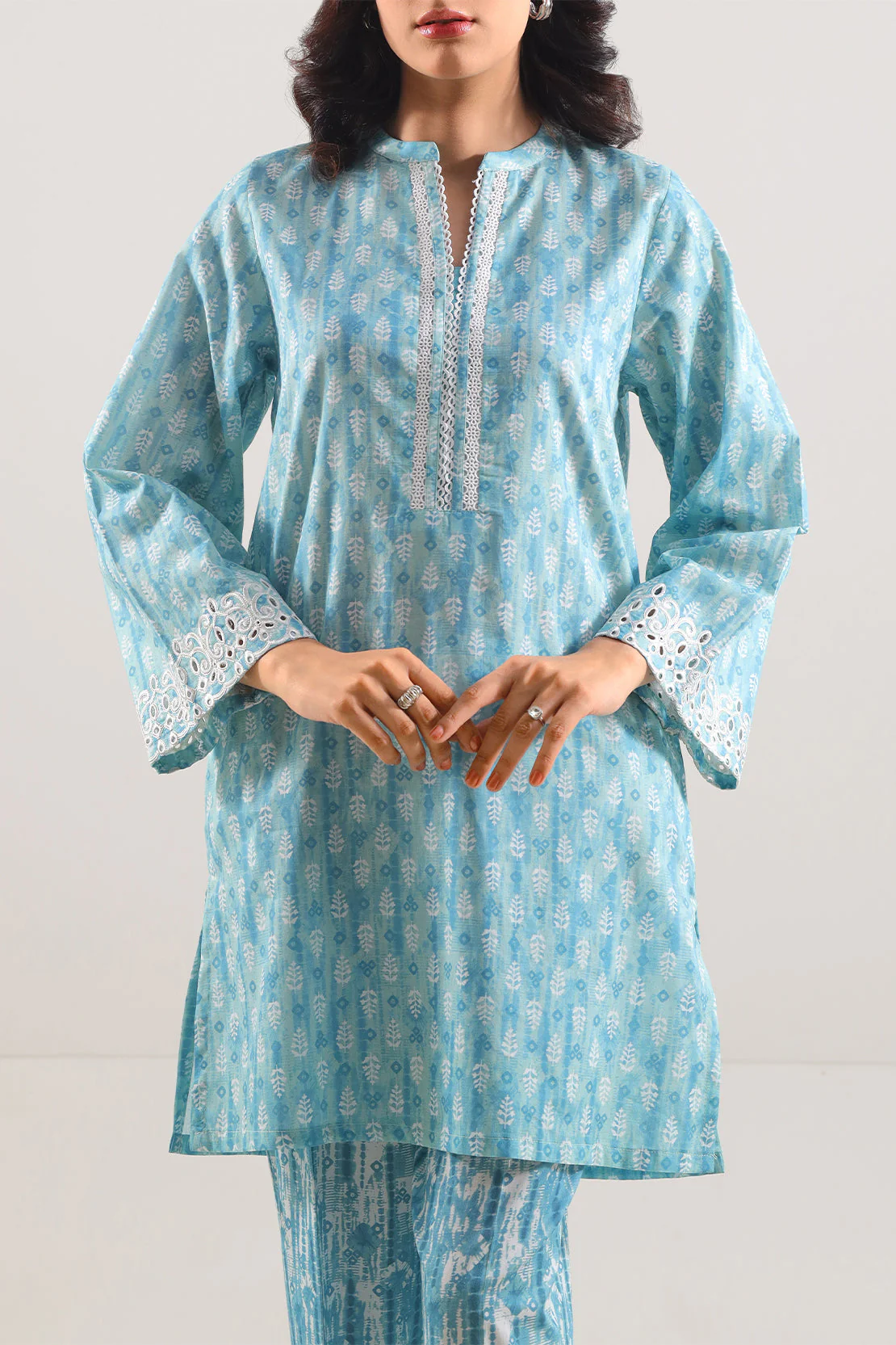 Stitched printed Embroidered Lawn 2 Piece (Shirt/Trouser) - Image 2