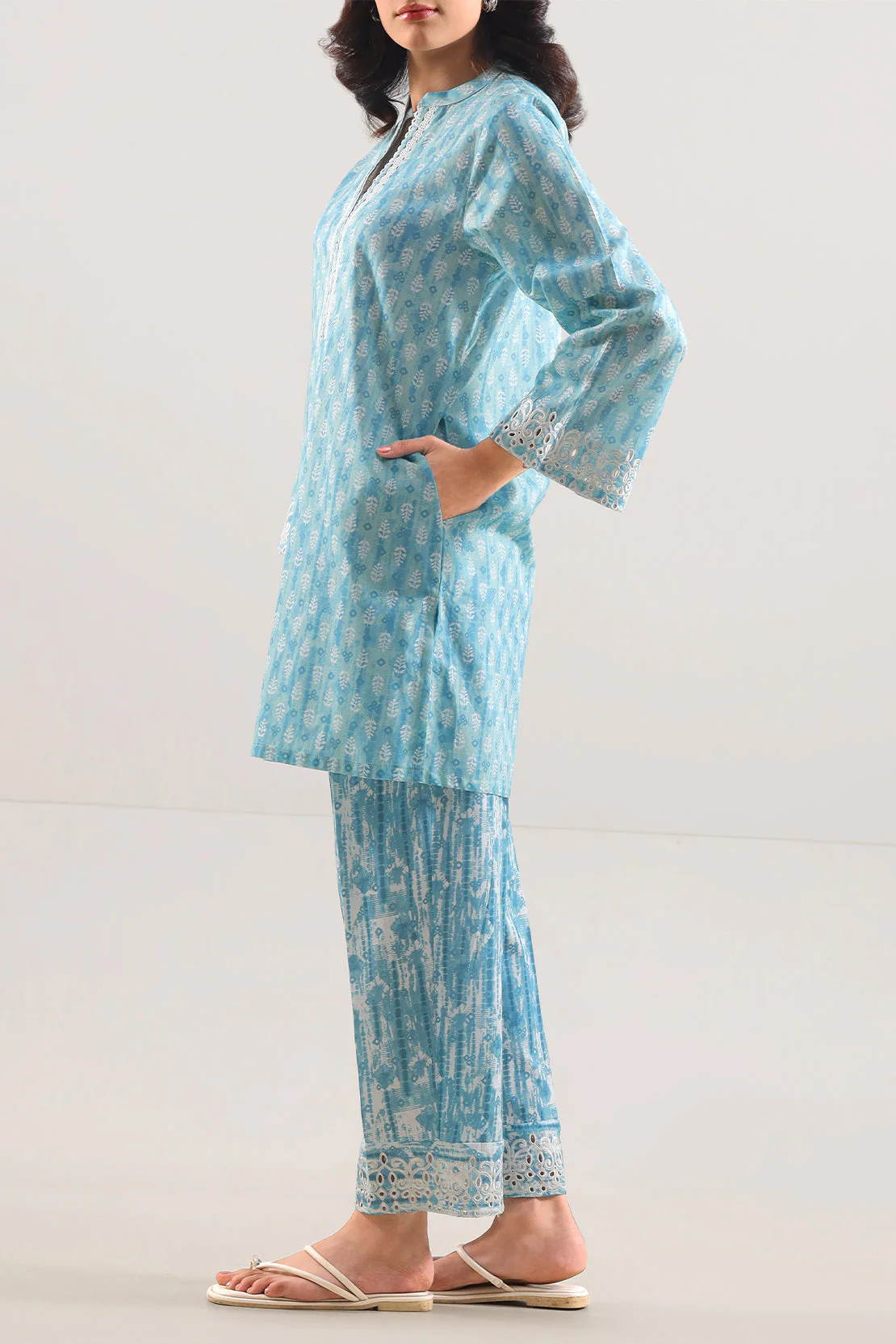 Stitched printed Embroidered Lawn 2 Piece (Shirt/Trouser) - Image 3