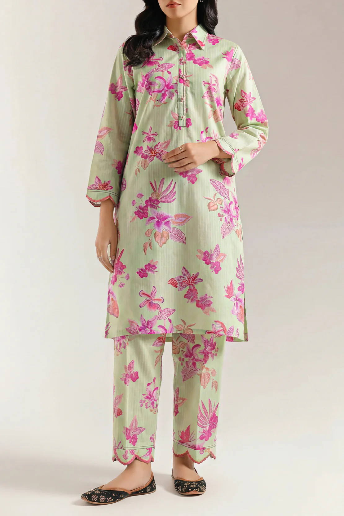 Stitched Printed Embroidered Lawn 2 Piece (Shirt/Trouser)