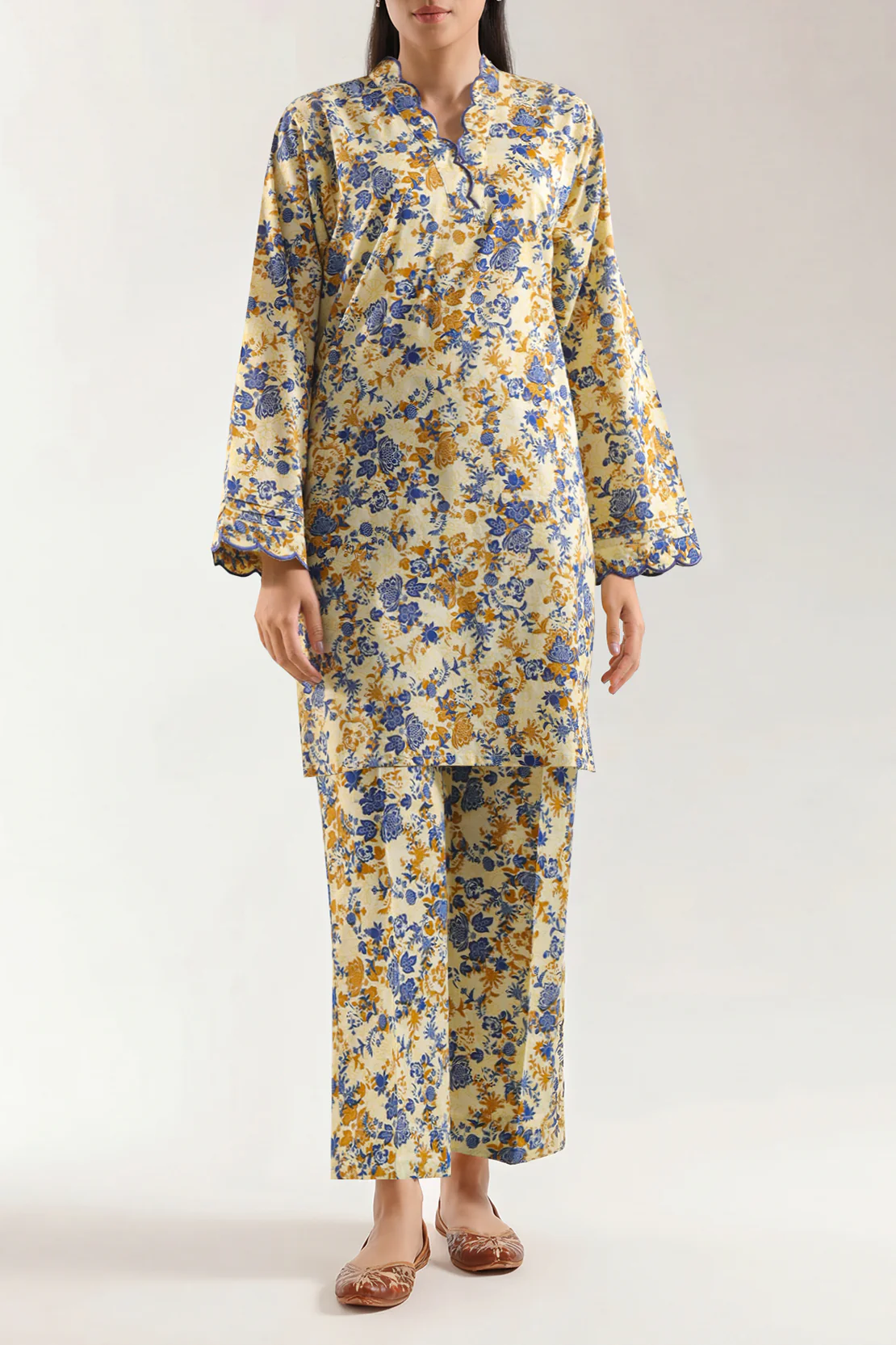 Stitched Printed Embroidered Lawn 2 Piece (Shirt/Trouser)