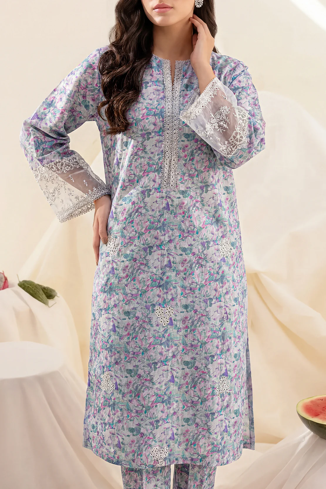 Stitched Printed Embroidered Lawn 2 Piece (Shirt/Trouser) - Image 3