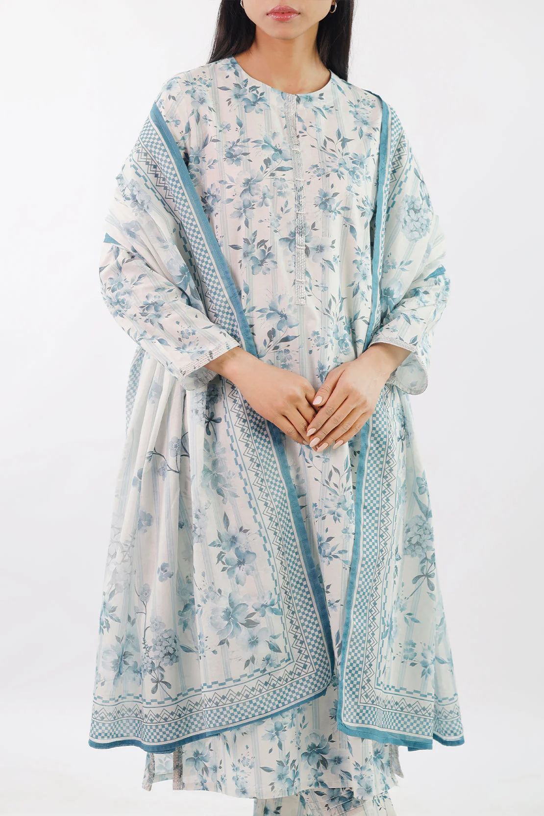 Stitched Printed Embroidered Lawn 3 Piece - Image 2