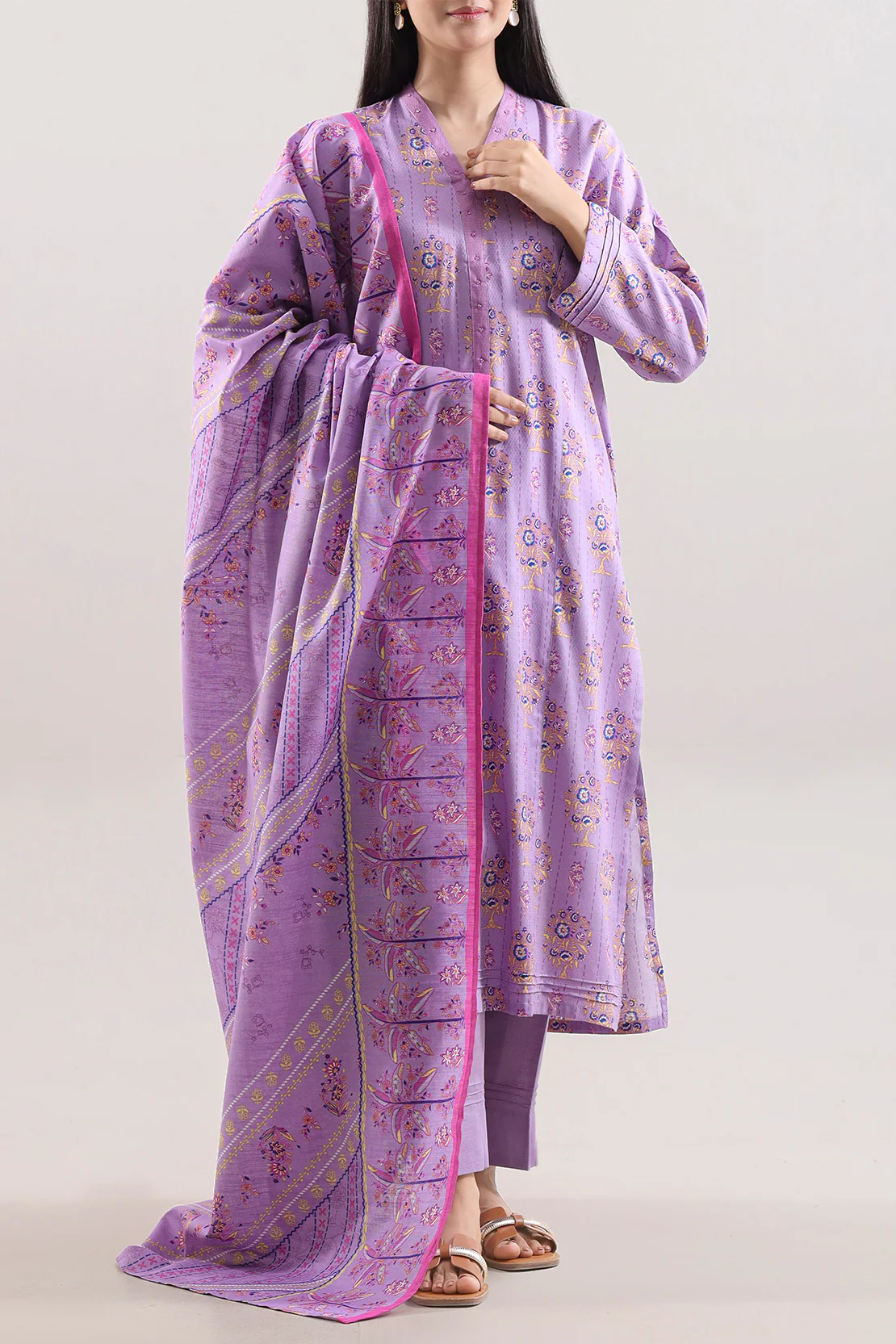 Stitched Printed Fancy Jacquard Khaddar 2 Piece (Shirt/Trouser)