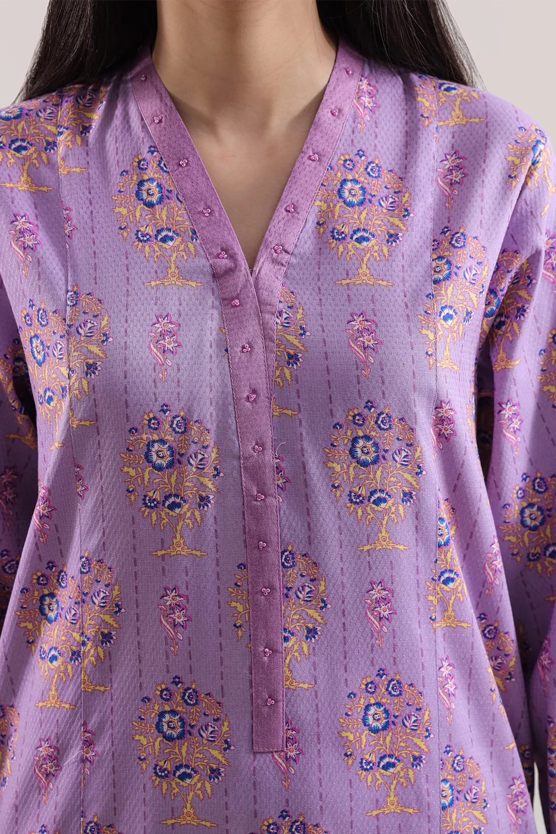 Stitched Printed Fancy Jacquard Khaddar 2 Piece (Shirt/Trouser) - Image 3