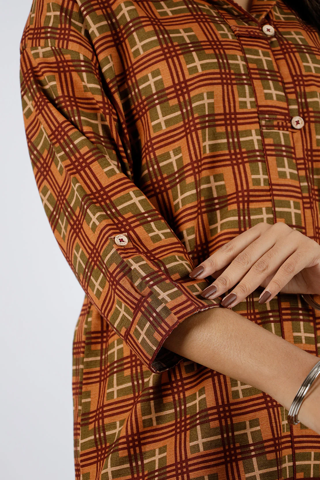 Stitched Printed Khaddar Shirt - Image 3