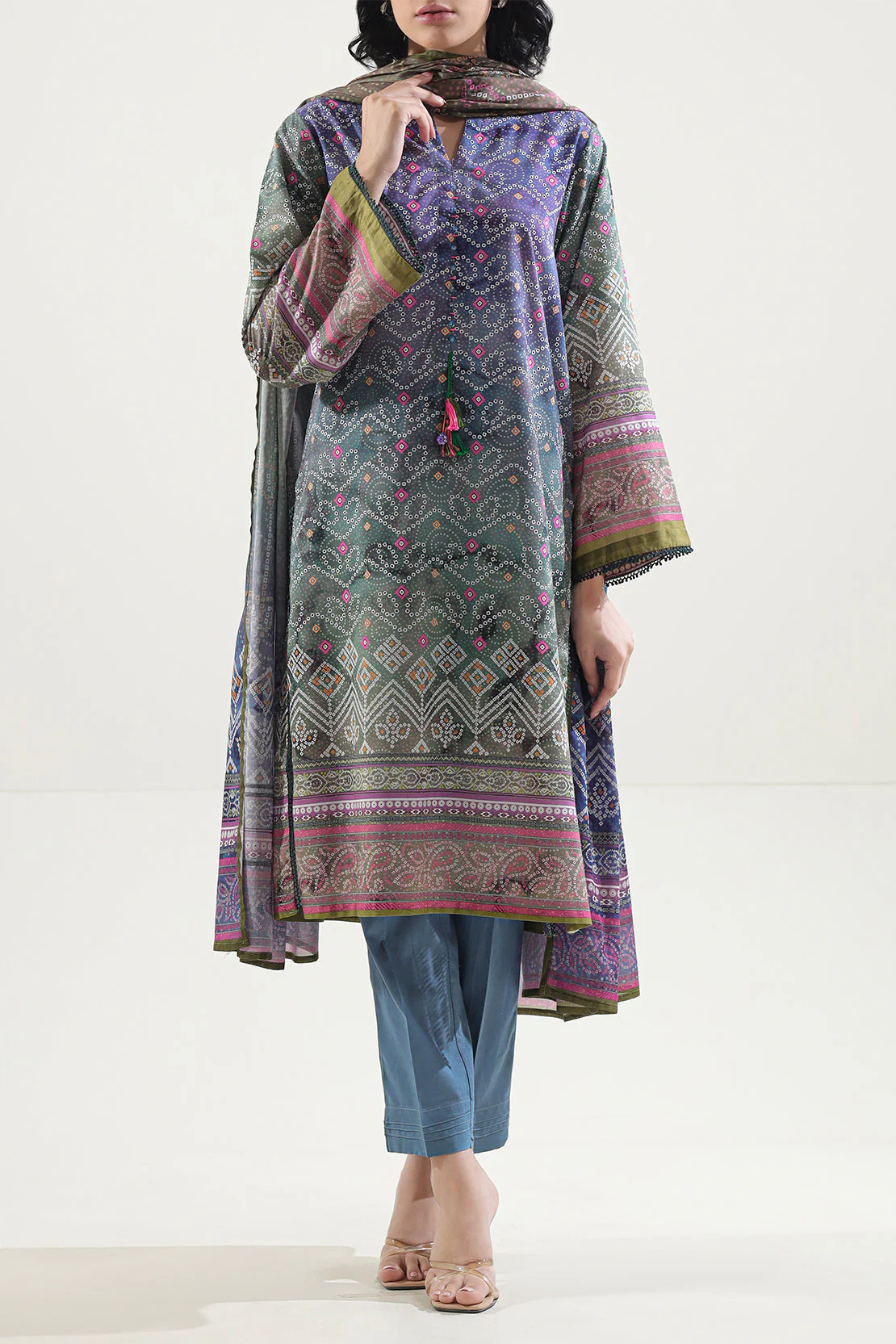 Stitched Printed Lawn 2 Piece (Shirt/Dupatta)
