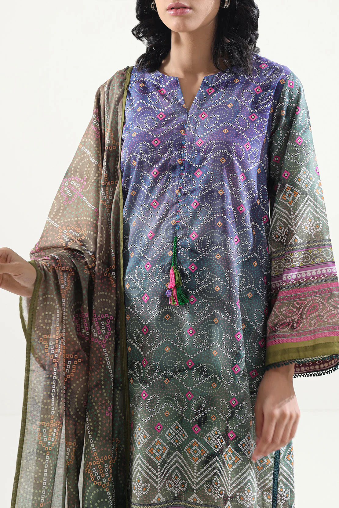Stitched Printed Lawn 2 Piece (Shirt/Dupatta) - Image 2