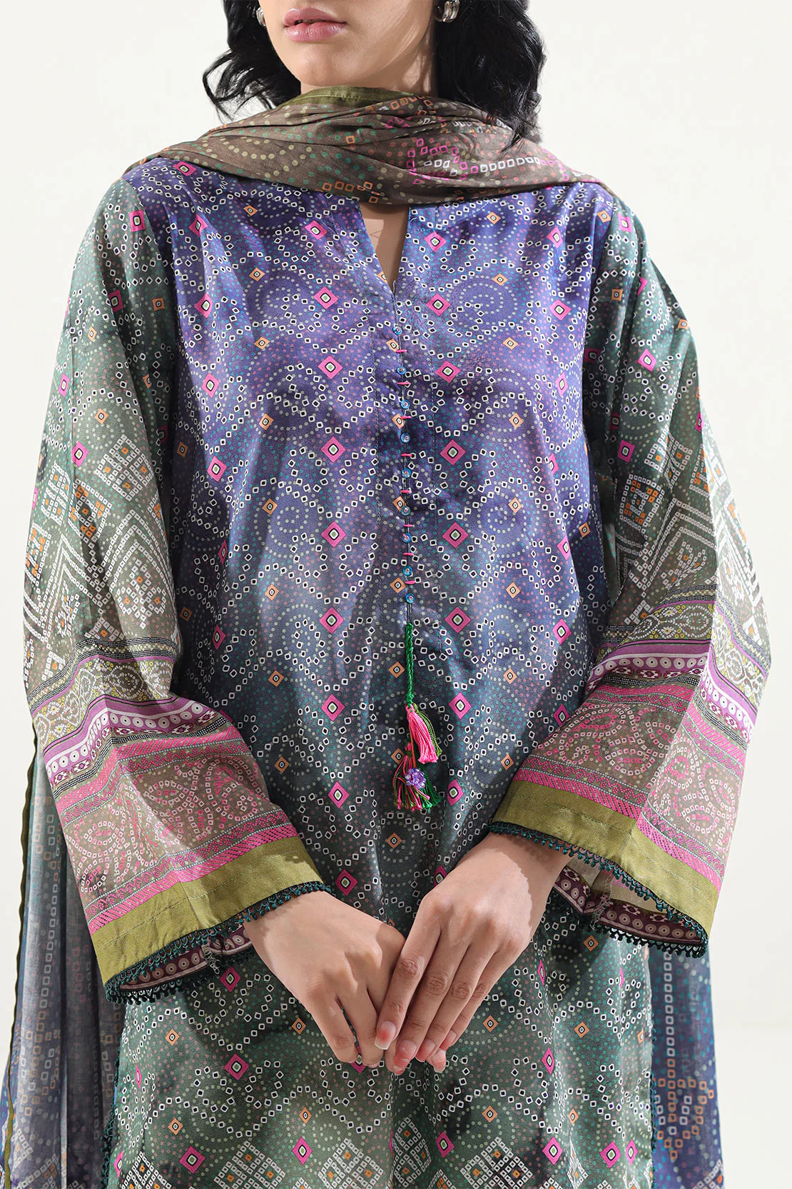 Stitched Printed Lawn 2 Piece (Shirt/Dupatta) - Image 5