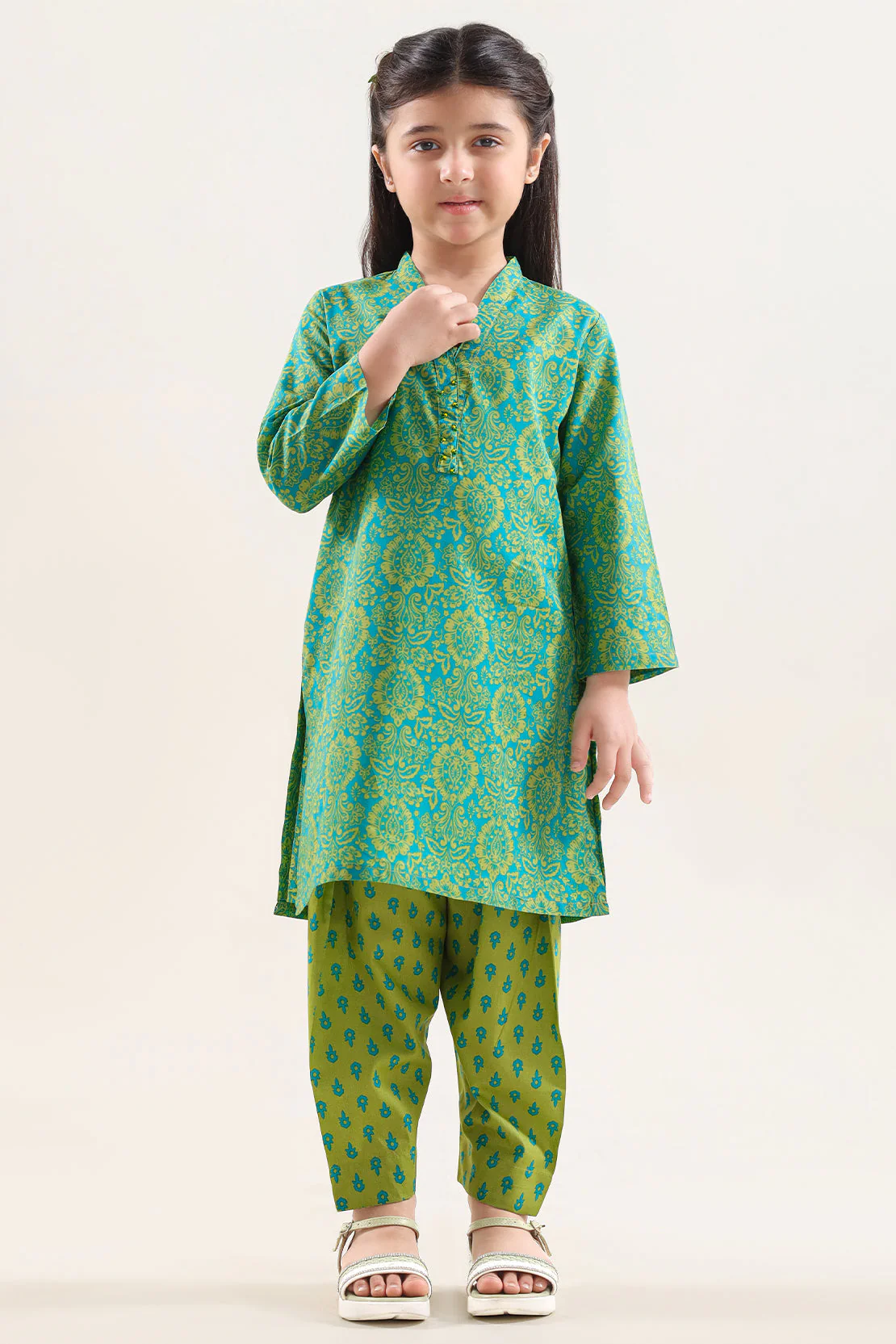 Stitched Printed Lawn Shirt For Kids
