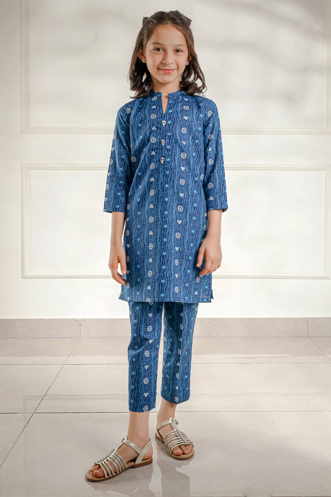 Stitched Printed Lawn Shirt For Kids - Image 2