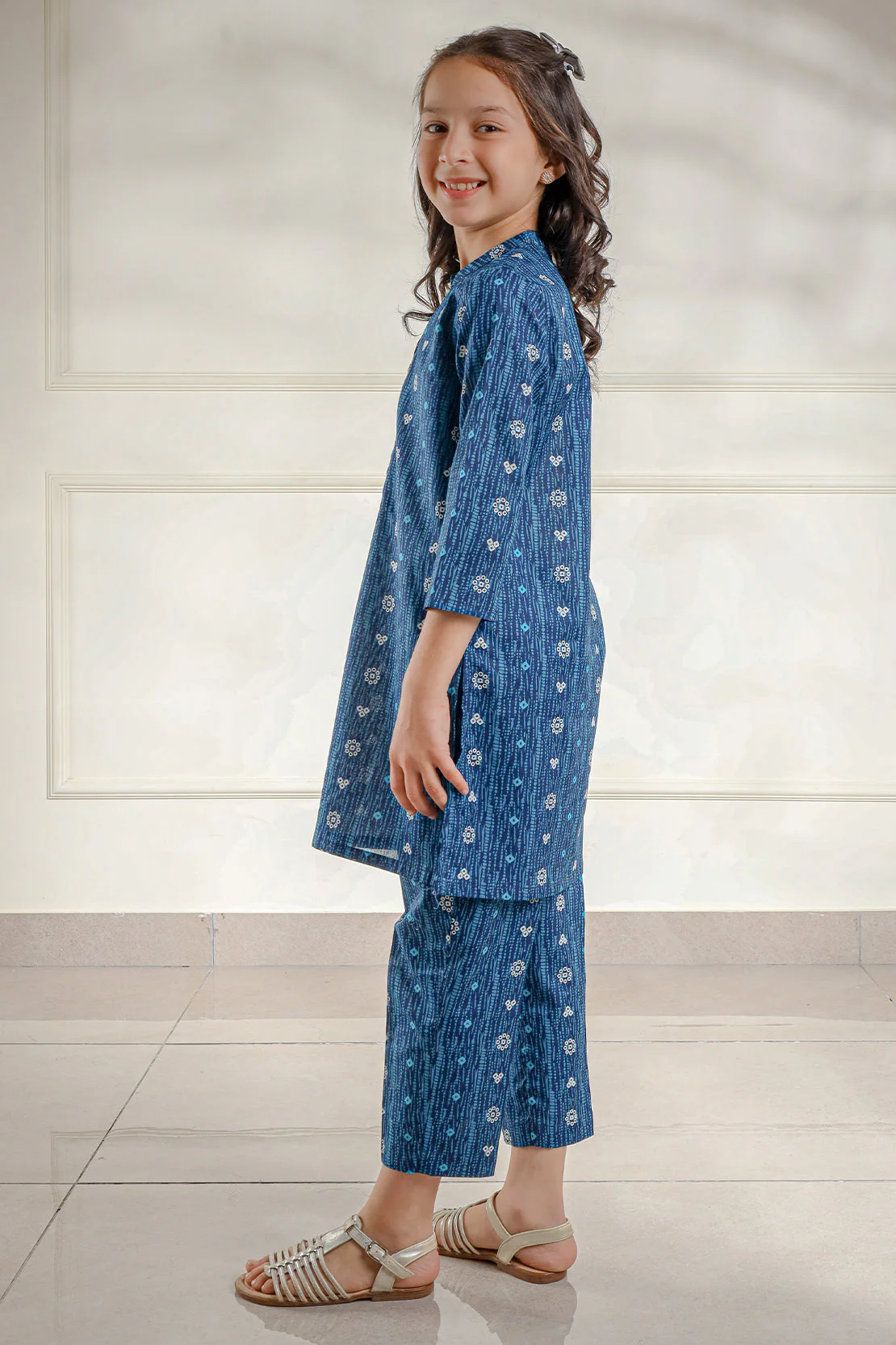Stitched Printed Lawn Shirt For Kids - Image 3
