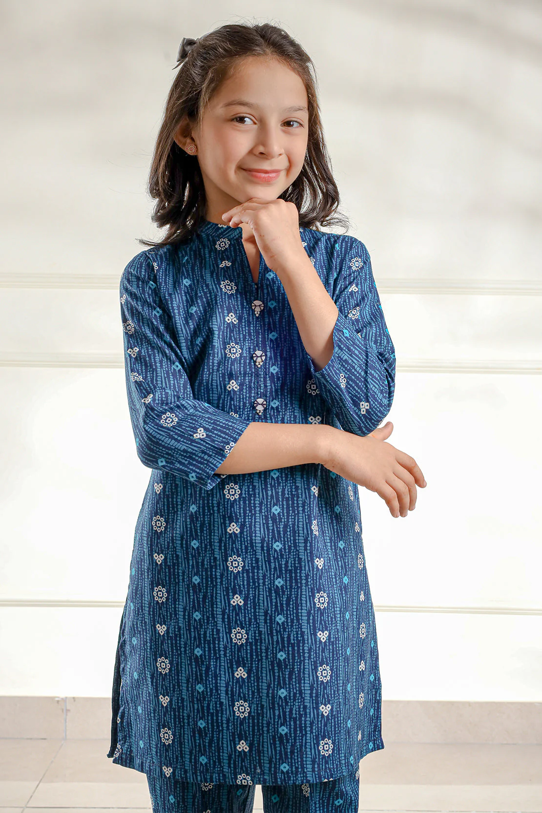 Stitched Printed Lawn Shirt For Kids - Image 4