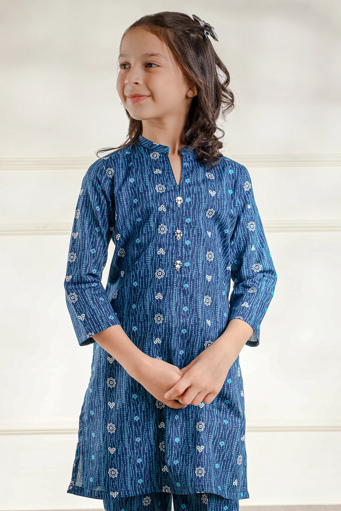 Stitched Printed Lawn Shirt For Kids - Image 5