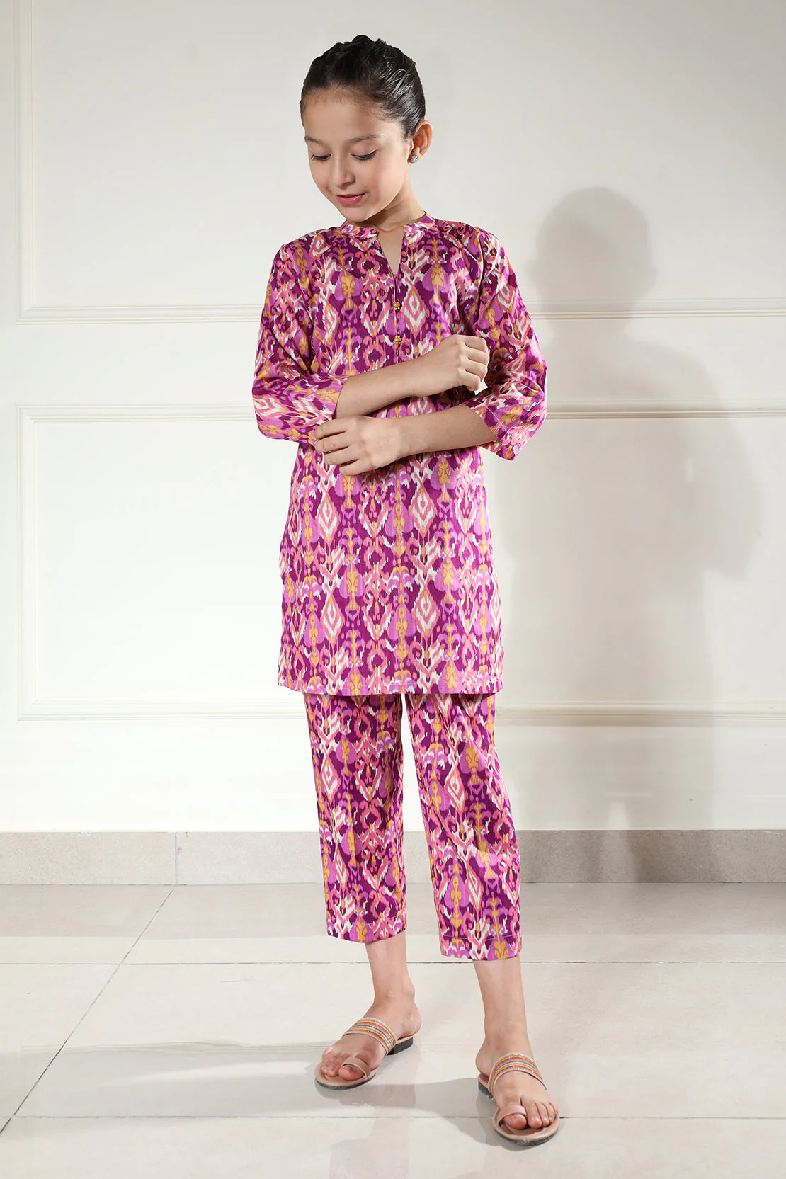 Stitched Printed Lawn Shirt For Kids - Image 2