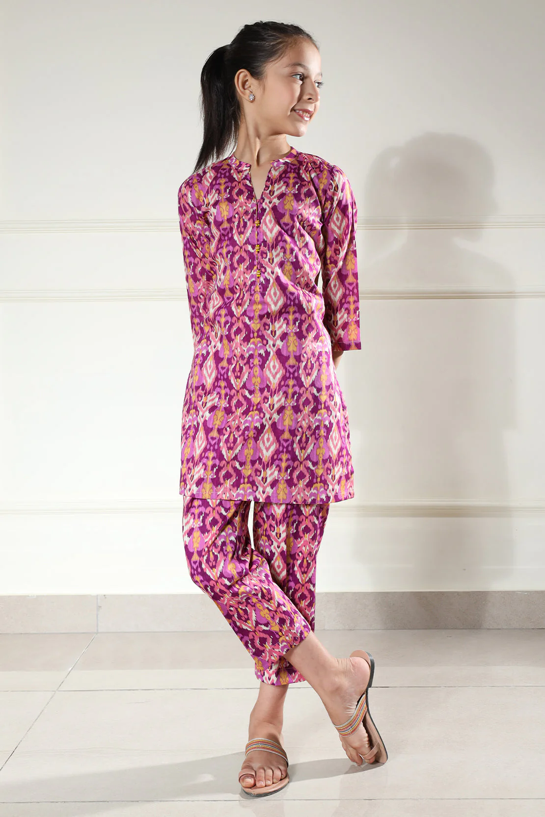 Stitched Printed Lawn Shirt For Kids - Image 3
