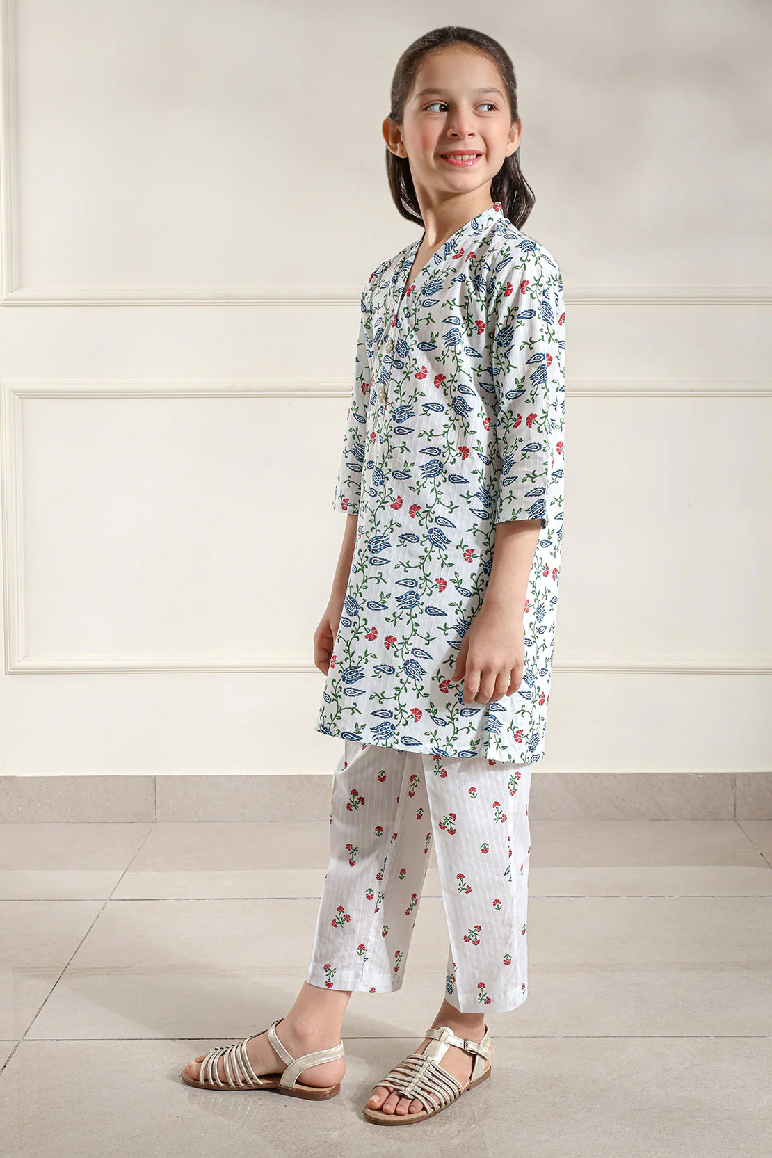 Stitched Printed Lawn Shirt For Kids - Image 3
