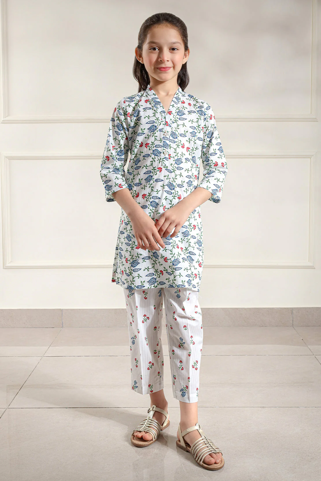 Stitched Printed Lawn Shirt For Kids - Image 5