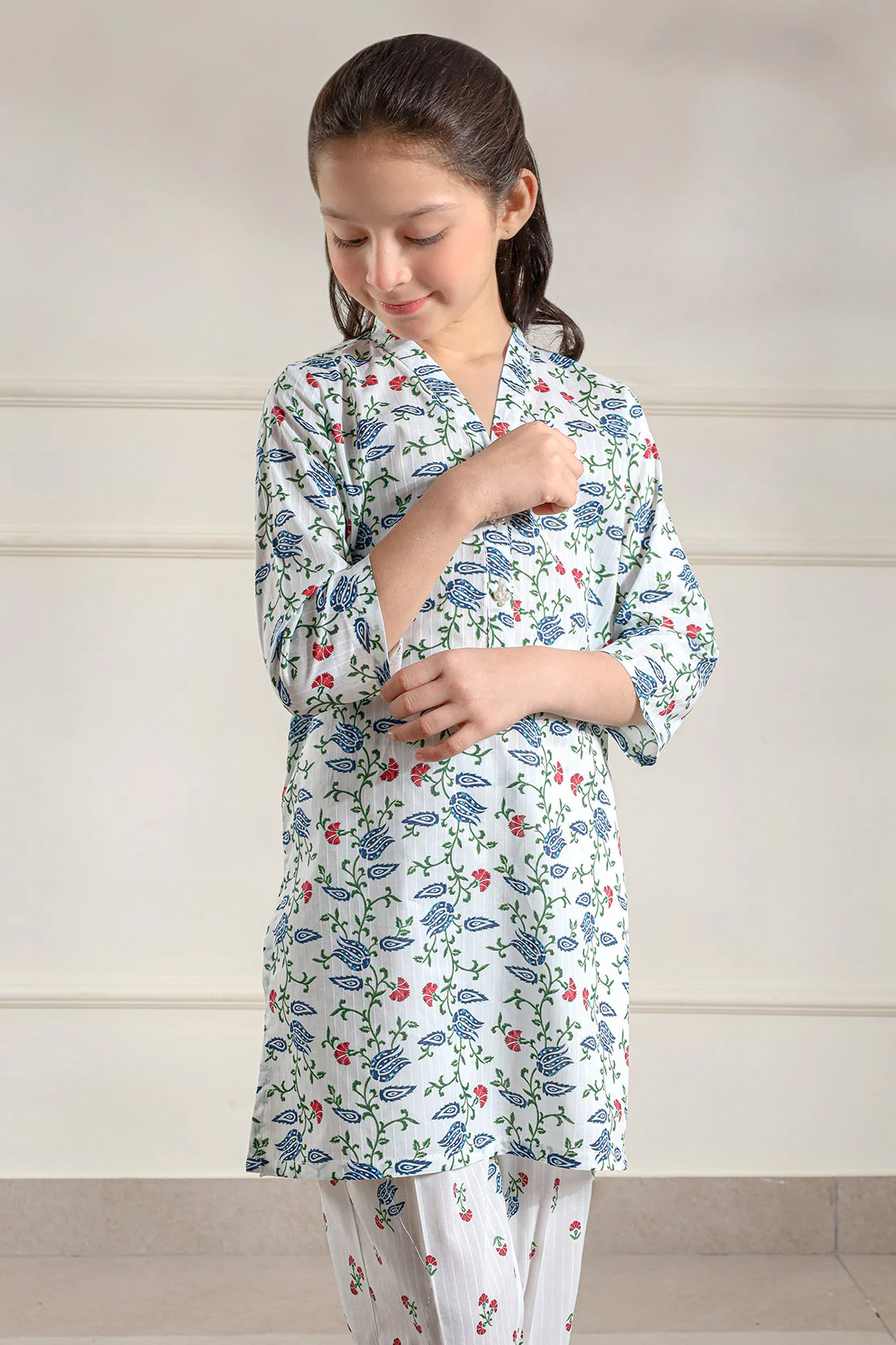 Stitched Printed Lawn Shirt For Kids - Image 6