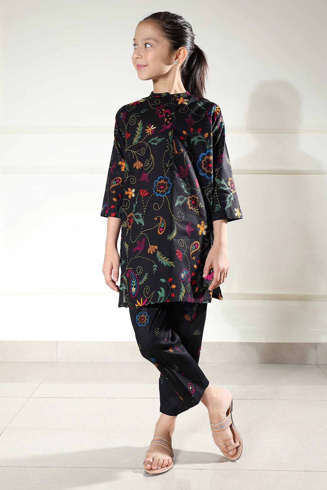 Stitched Printed Lawn Shirt For Kids - Image 2