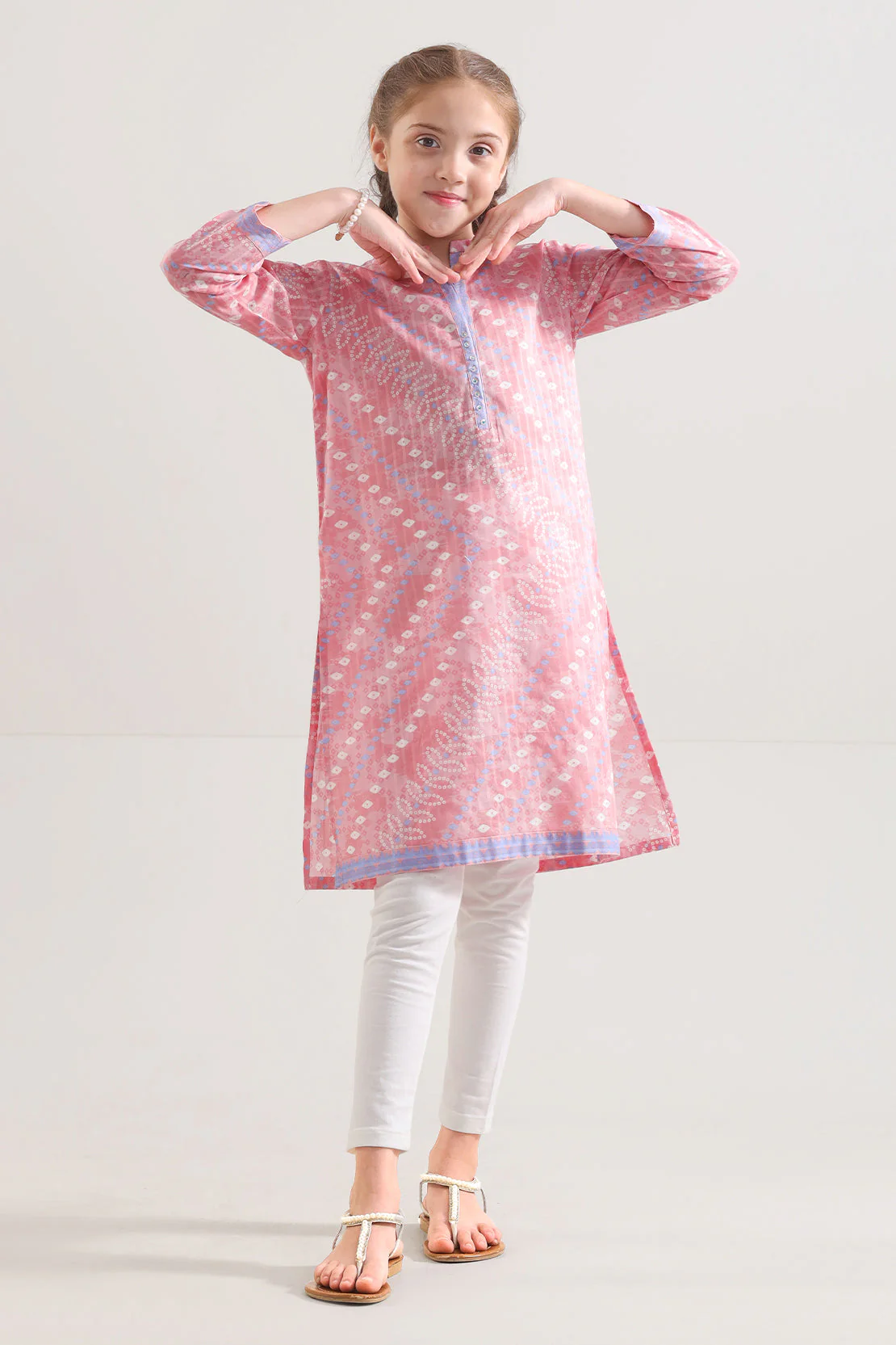 Stitched Printed Lawn Shirt For Kids - Image 2