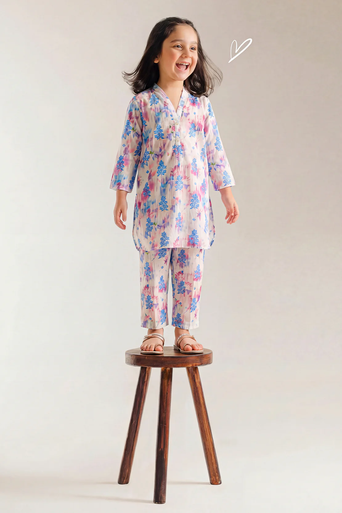 Stitched Printed Lawn Shirt For Kids