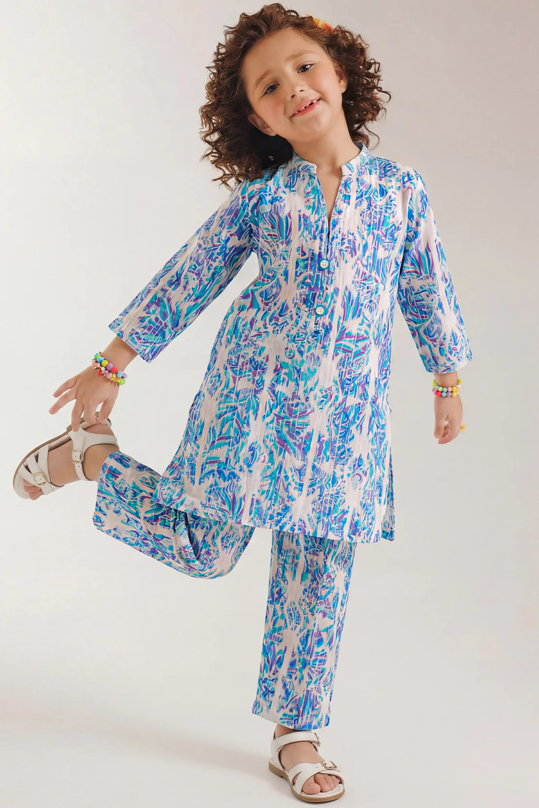 Stitched Printed Lawn Shirt For Kids - Image 3