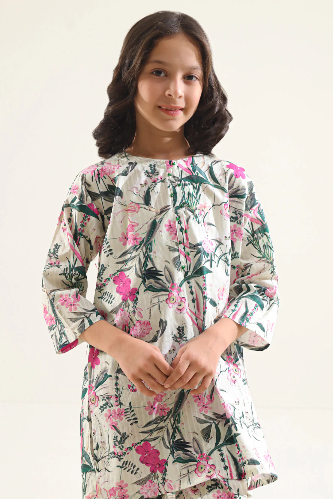 Stitched Printed Lawn Shirt For Kids - Image 3