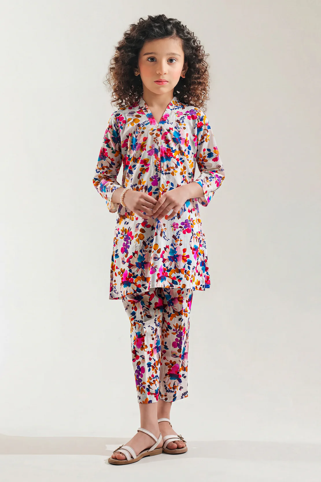 Stitched Printed Lawn Shirt For Kids - Image 2