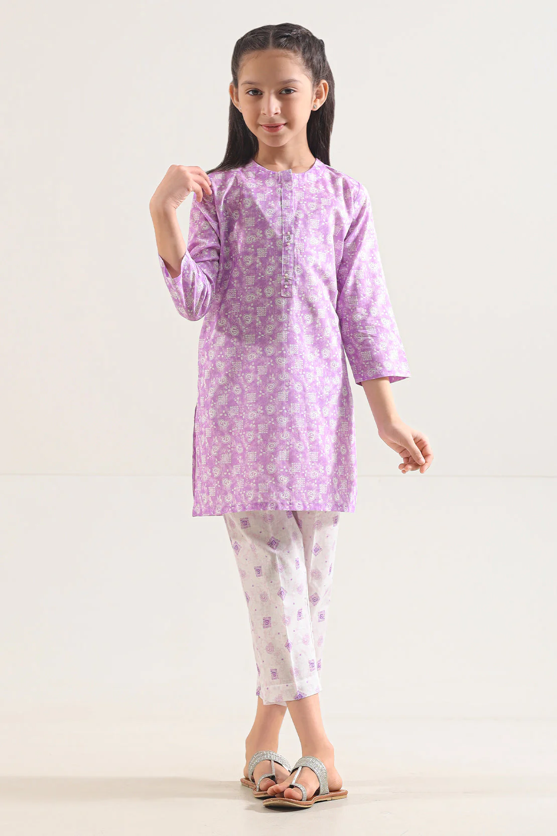 Stitched Printed Lawn Shirt For Kids