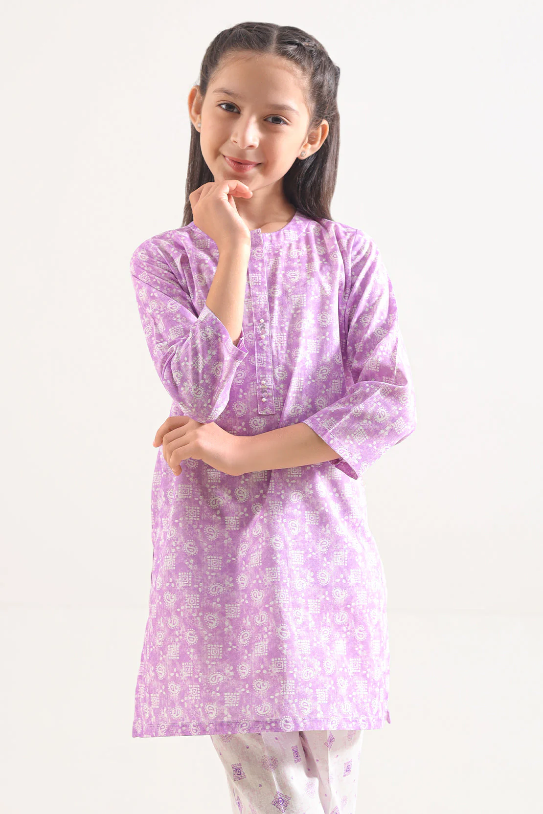 Stitched Printed Lawn Shirt For Kids - Image 5