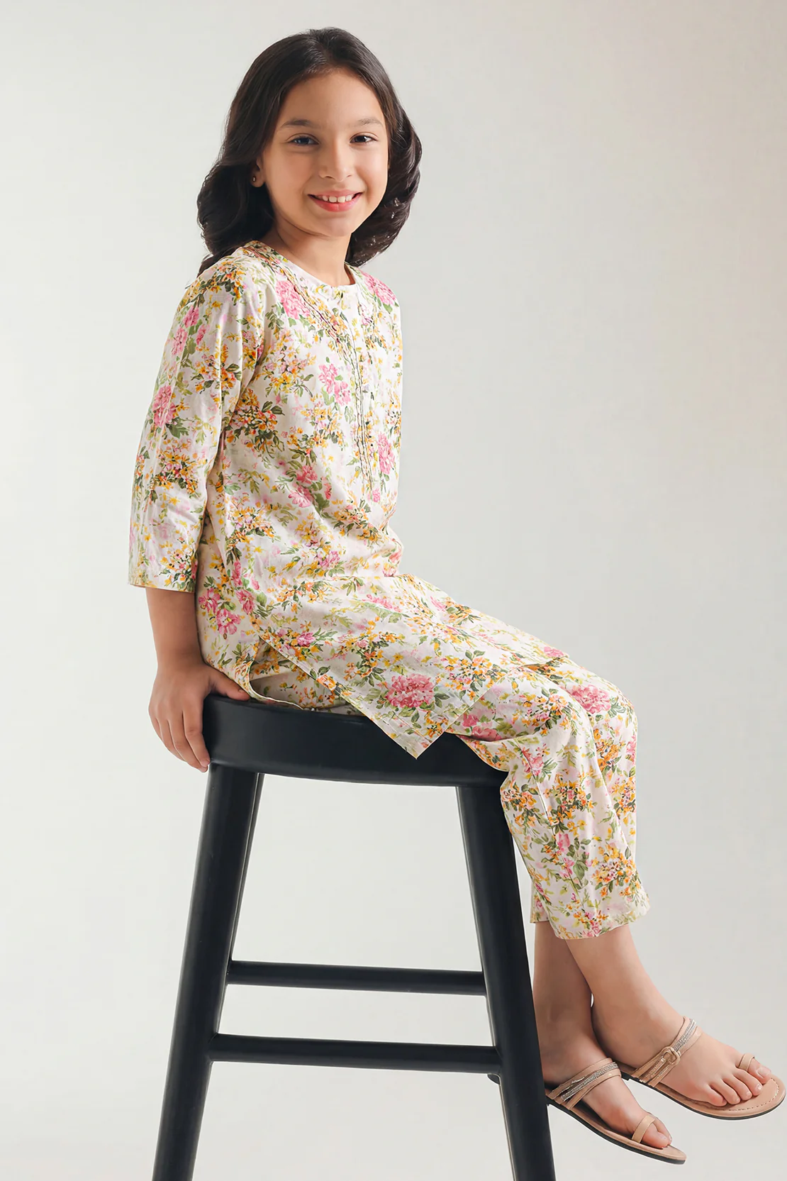 Stitched Printed Lawn Shirt For Kids