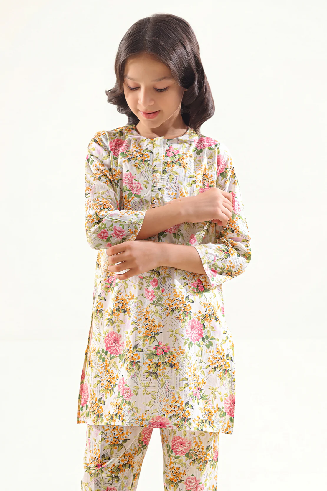Stitched Printed Lawn Shirt For Kids - Image 2