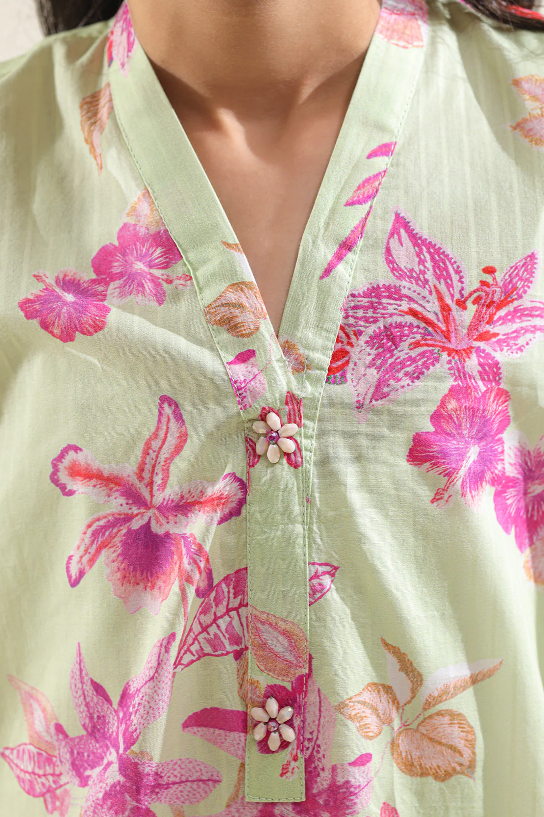 Stitched Printed Lawn Shirt For Kids - Image 4