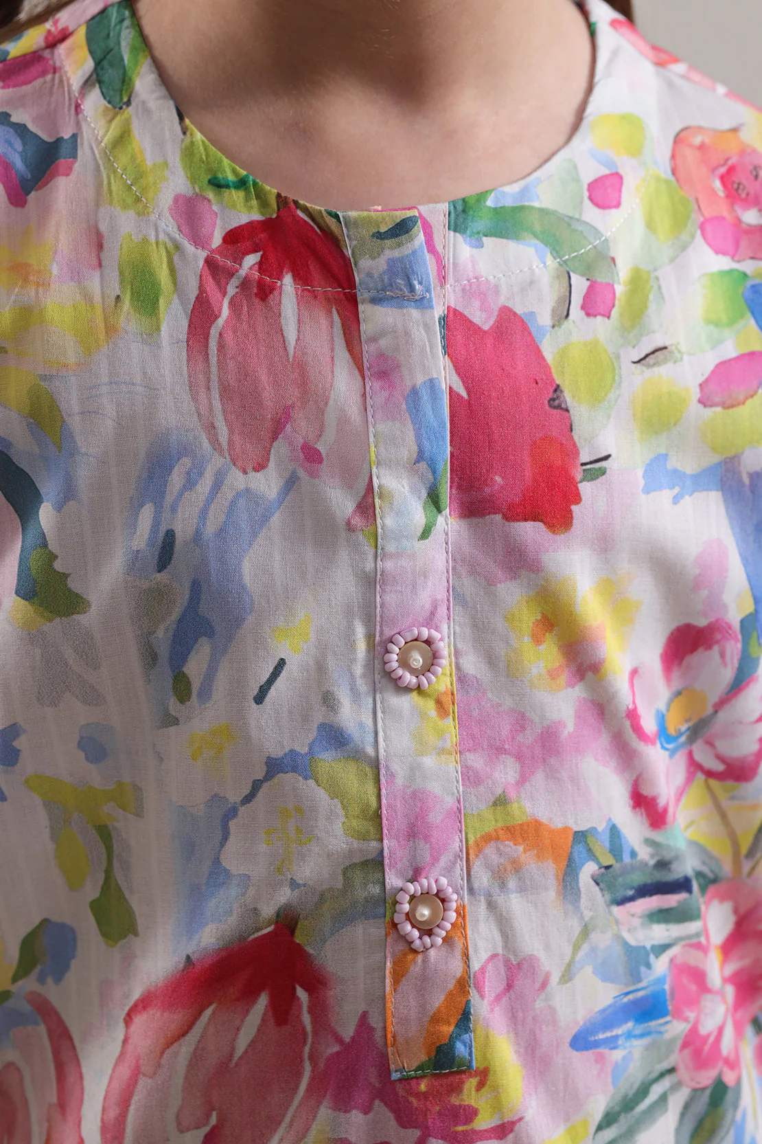 Stitched Printed Lawn Shirt For Kids - Image 4