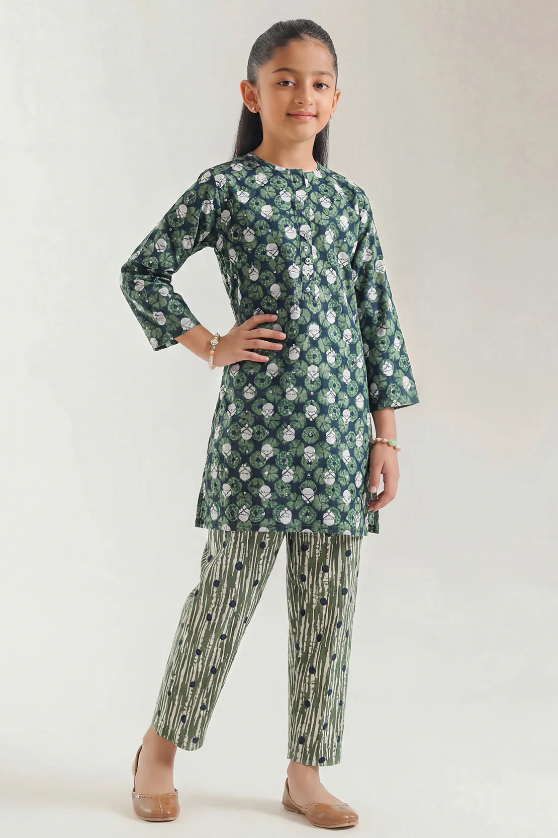 Stitched Printed Lawn Shirt For Kids