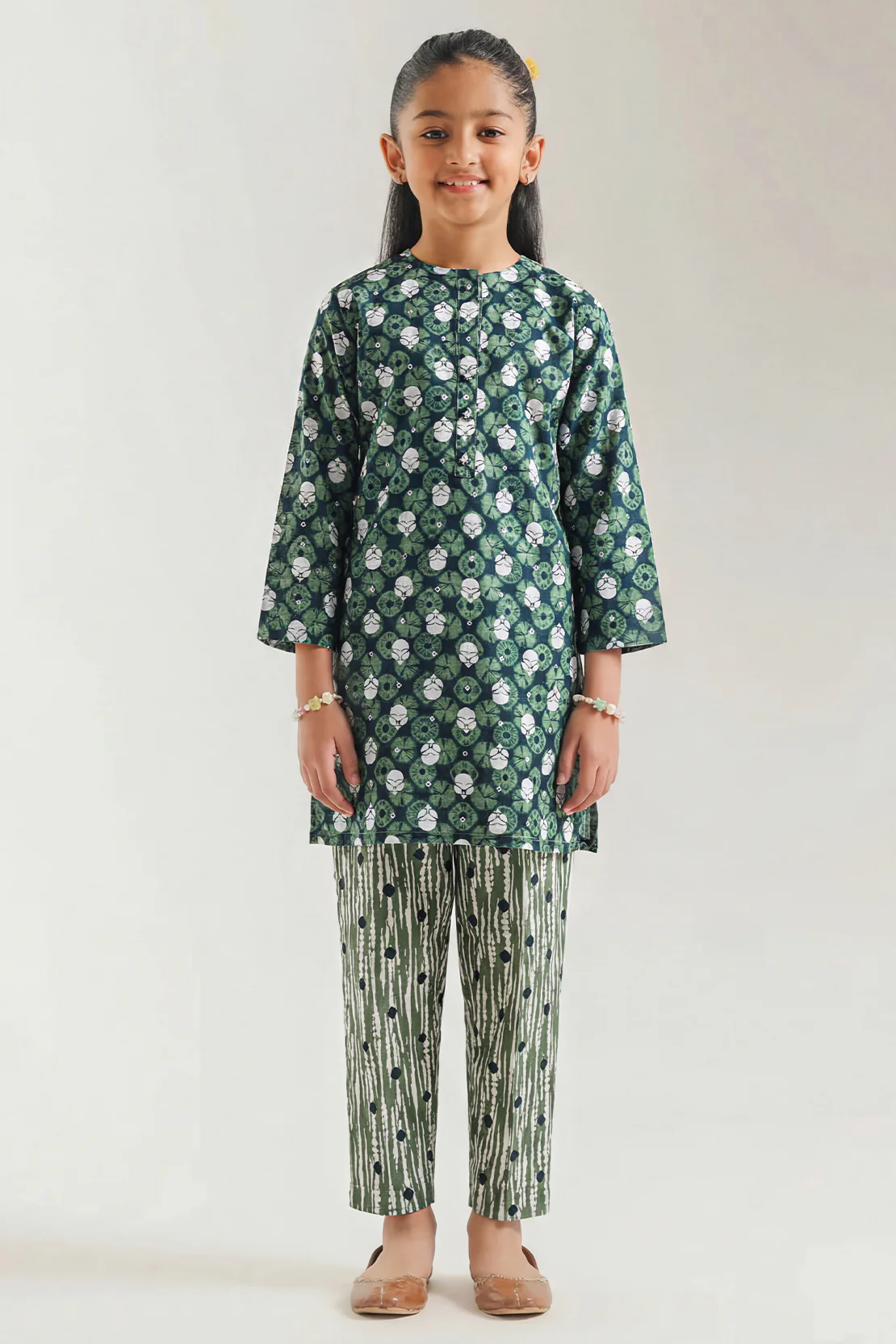 Stitched Printed Lawn Shirt For Kids - Image 2