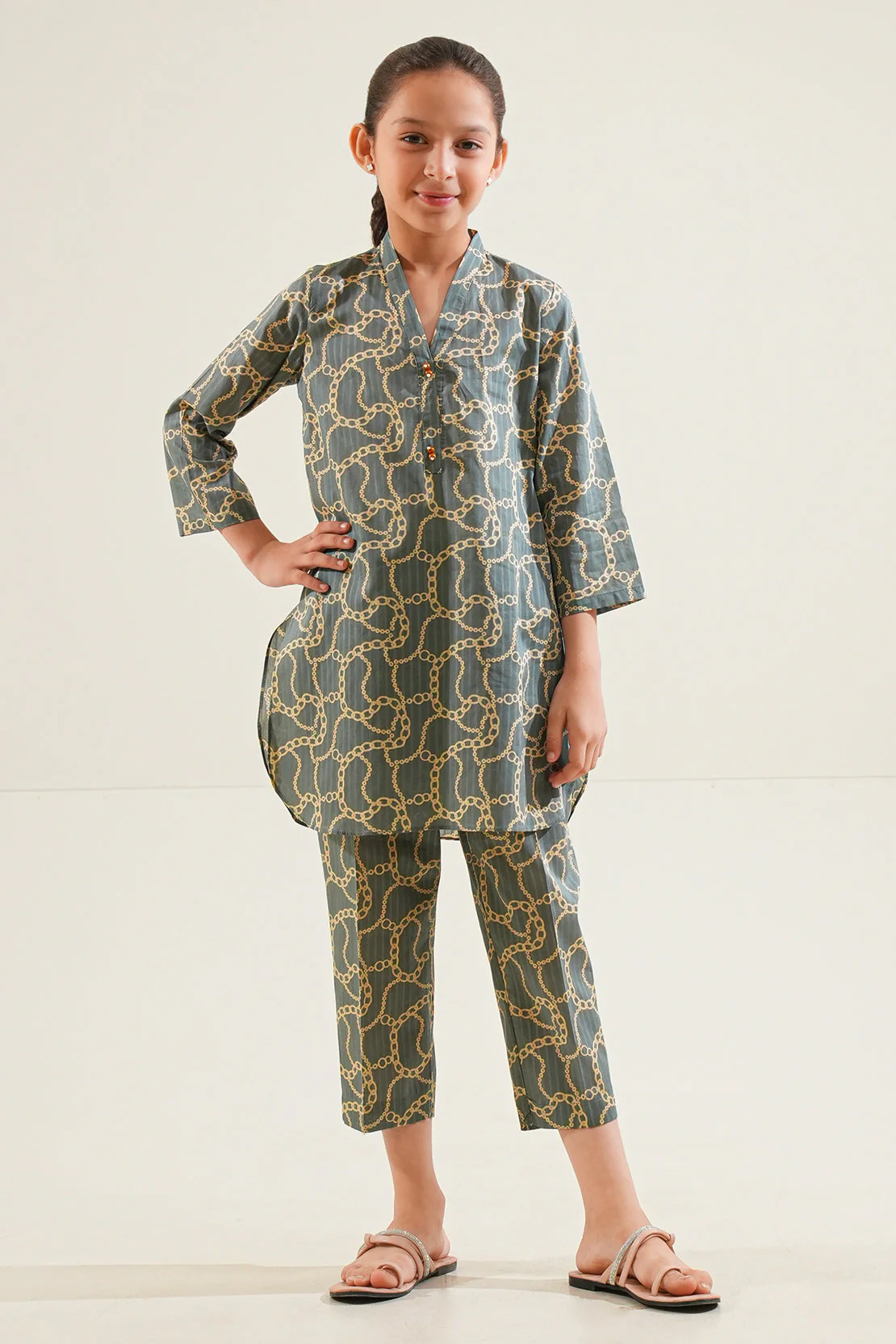 Stitched Printed Lawn Shirt For Kids