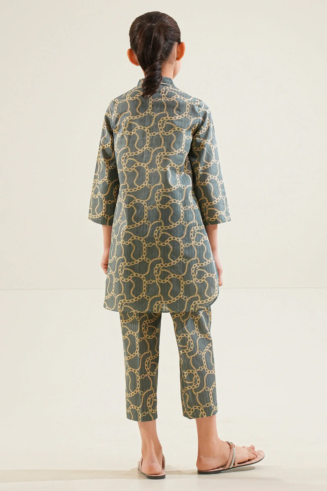Stitched Printed Lawn Shirt For Kids - Image 4