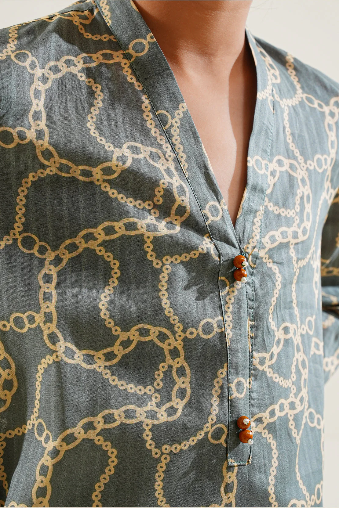 Stitched Printed Lawn Shirt For Kids - Image 5