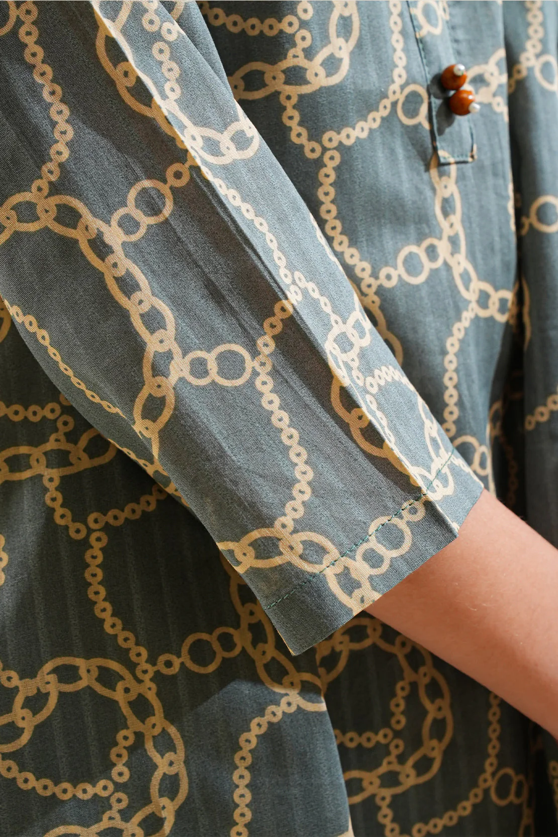 Stitched Printed Lawn Shirt For Kids - Image 6