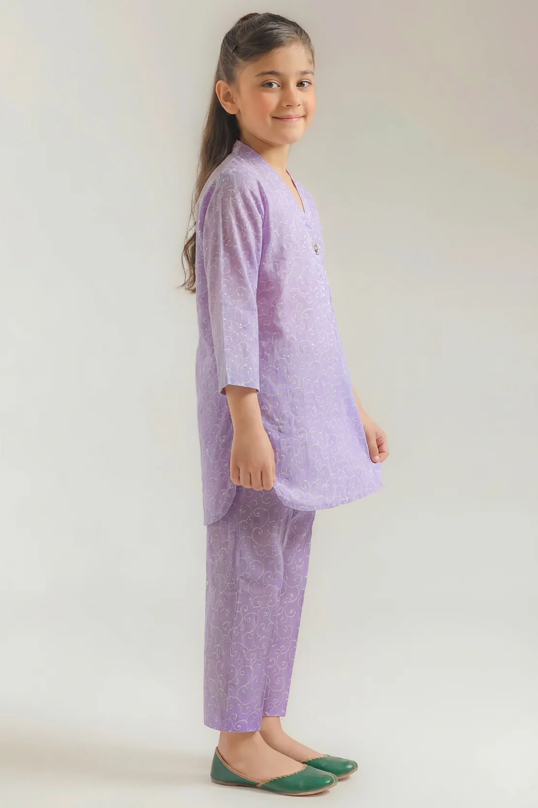 Stitched Printed Lawn Shirt For Kids