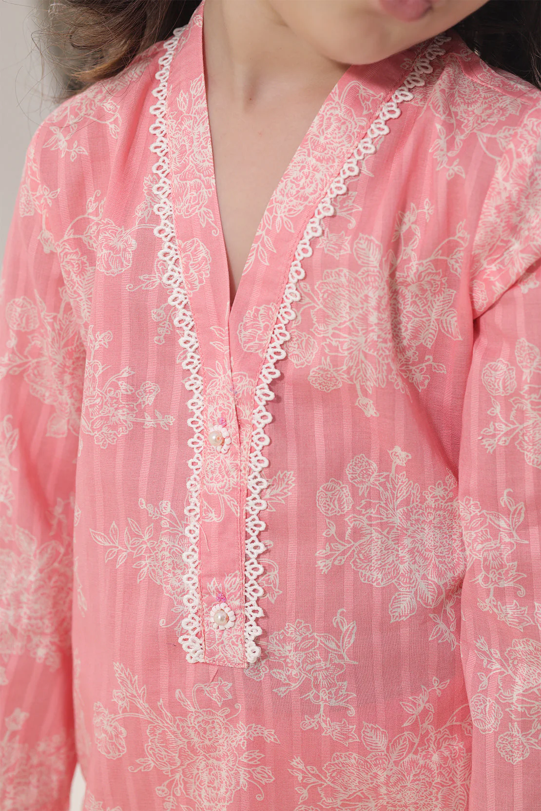 Stitched Printed Lawn Shirt For Kids - Image 4